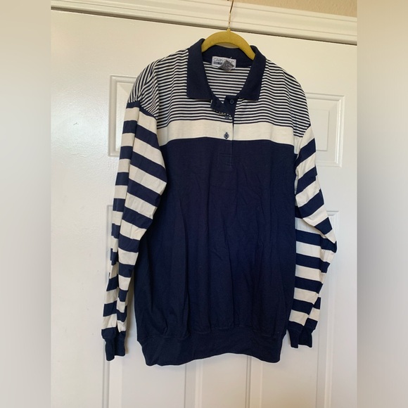 CABIN CREEK TALL Blue And White Shirt 🌴 - Picture 1 of 7